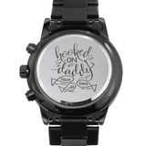 Gift For Dad From Kids, Custom Engraved Watch, Hooked On Daddy