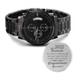 Graduation Gift For Him - Engraved Black Chronograph Watch