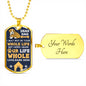 DEAR DOG DAD YOU ARE MY WHOLE LIFE CUSTOMIZABLE WITH DOGS NAME  LUXURY DOG TAG COLOR GOLD WITH ENGRAVING ON BACK OPTION