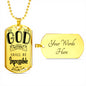 FOR WITH GOD NOTHING SHALL BE IMPOSSIBLE LUKE 1:37 LUXURY DOG TAG NECKLACE WITH ENGRAVING OPTION AND GIFT BOX COLOR GOLD