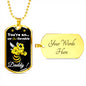 YOU'RE AN UN BEE LIEVABLE DADDY LUXURY MILITARY STYLE DOG TAG NECKLACE WITHENGRAVING OPTION AND FREE GIFT BOW COLOR GOLD