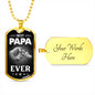 BEST PAPA EVER LUXURY DOG TAG FOR FATHER'S DAY COL GOLD WITH ENGRAVING OPTION