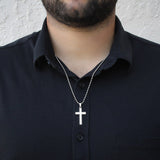 Gift For Caregiver - We Are So Grateful Message Card Cross Necklace For Men
