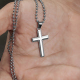 Gift For Caregiver - We Are So Grateful Message Card Cross Necklace For Men