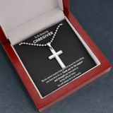 Gift For Caregiver - We Are So Grateful Message Card Cross Necklace For Men