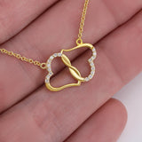 Valentine's Gift For Her - Everlasting Gold Hearts Necklace