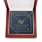 To My Wife Jewelry Gift - I will Love You Until The End Gold Hearts Necklace