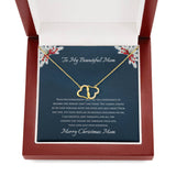 Gift For Mom From Daughter - Everlasting Hearts Necklace - Merry Christmas Mom