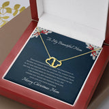 Gift For Mom From Daughter - Everlasting Hearts Necklace - Merry Christmas Mom