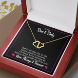 To My Wife Necklace - Funny Message Card Gold Hearts Necklace