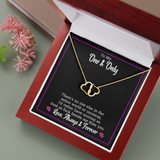 To My Wife Necklace - Funny Message Card Gold Hearts Necklace