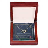 To My Wife Jewelry Gift - I will Love You Until The End Gold Hearts Necklace