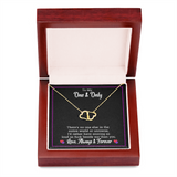 To My Wife Necklace - Funny Message Card Gold Hearts Necklace