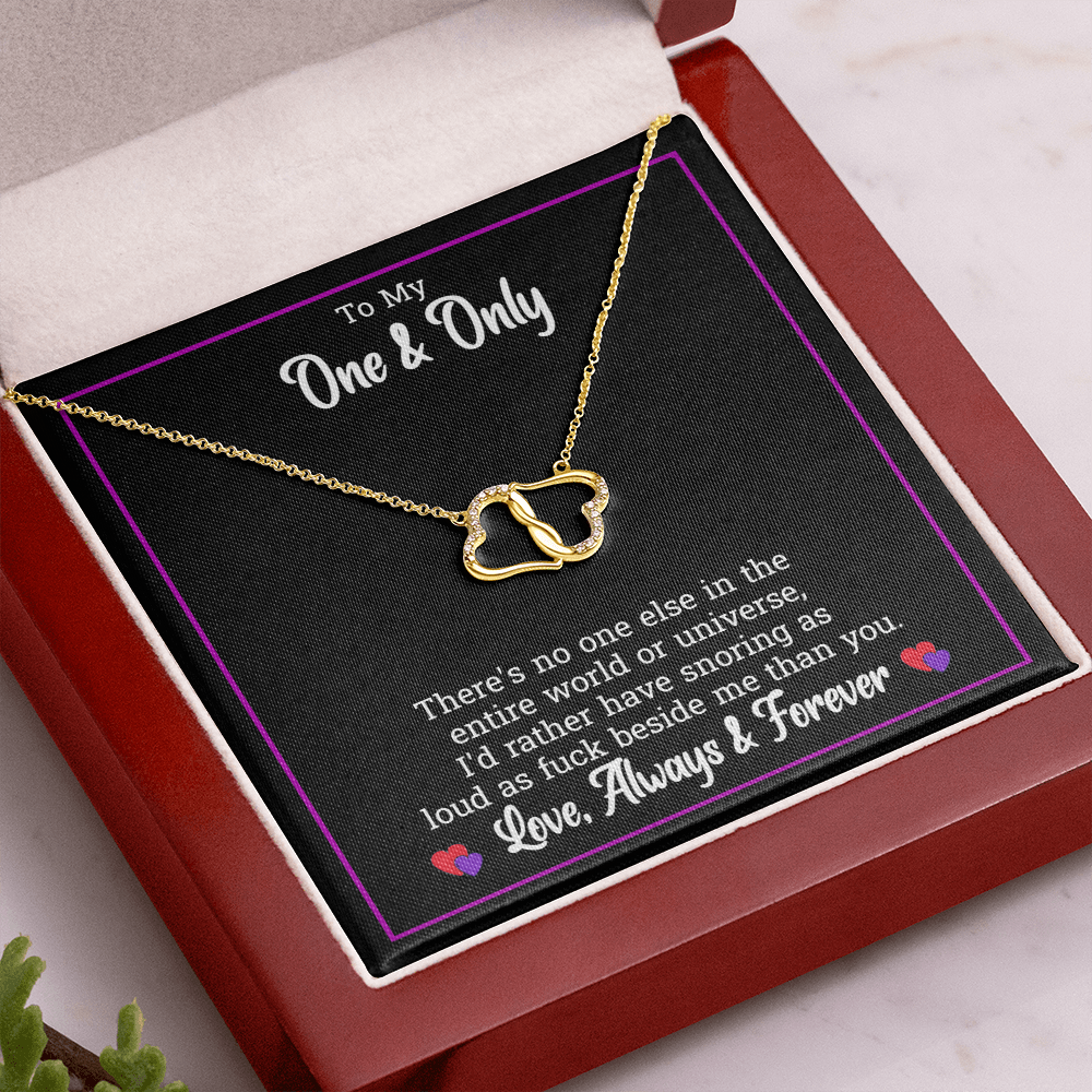 To My Wife Necklace - Funny Message Card Gold Hearts Necklace