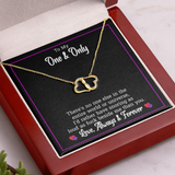To My Wife Necklace - Funny Message Card Gold Hearts Necklace