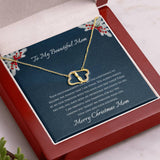 Gift For Mom From Daughter - Everlasting Hearts Necklace - Merry Christmas Mom