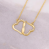 To My Wife Necklace - Funny Message Card Gold Hearts Necklace