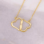 Gift For Motorcycle Riding Wife, Gold Double Hearts Necklace