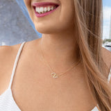 Gift For Mom - Interlocking Hearts Gold Necklace - #1 Mom