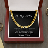 To My Son Gift From Dad-May Your Dreams Come True Cuban Chain Necklace