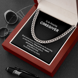 Caregiver Gift, We are So Grateful Message Card Cuban Chain Necklace For Men