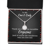 To My Wife Necklace Gift with Funny "Orgasm" Message Card