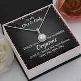 To My Wife Necklace Gift with Funny "Orgasm" Message Card