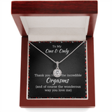 To My Wife Necklace Gift with Funny "Orgasm" Message Card