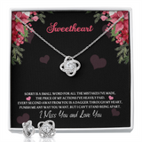 I'm Sorry Gift For Her - Love Knot Necklace and Earrings Set
