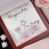 I'm Sorry Gift-Forgive Me-Love Knot Necklace and Earring Set