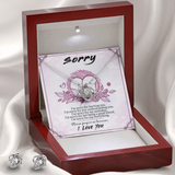 I'm Sorry Gift-Forgive Me Love Knot Necklace and Earring Set