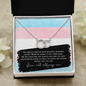 Transgender Flag Message Card Necklace Gift