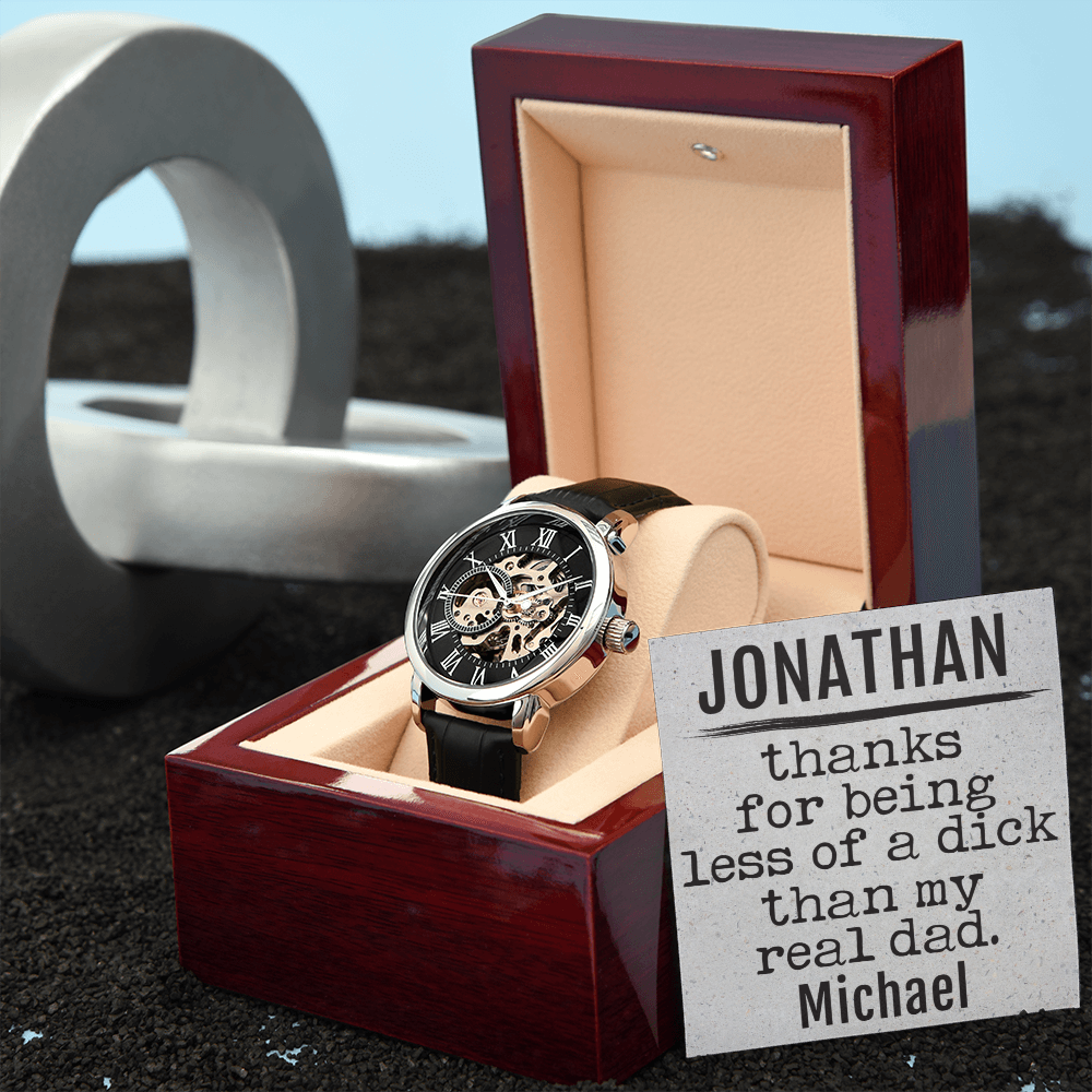 Personalized Funny Stepdad Gift, Openwork Watch