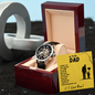 To My Dad Gift, Men's Watch with Mahogany Box