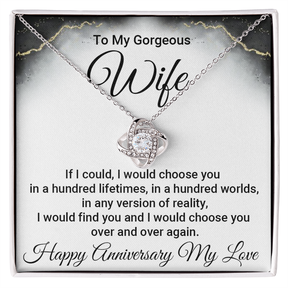 Wife Anniversary Gift From Husband- Love Knot Necklace
