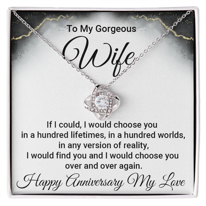 Wife Anniversary Gift From Husband- Love Knot Necklace