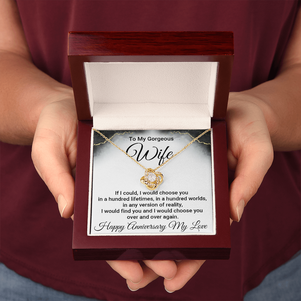Wife Anniversary Gift From Husband- Love Knot Necklace