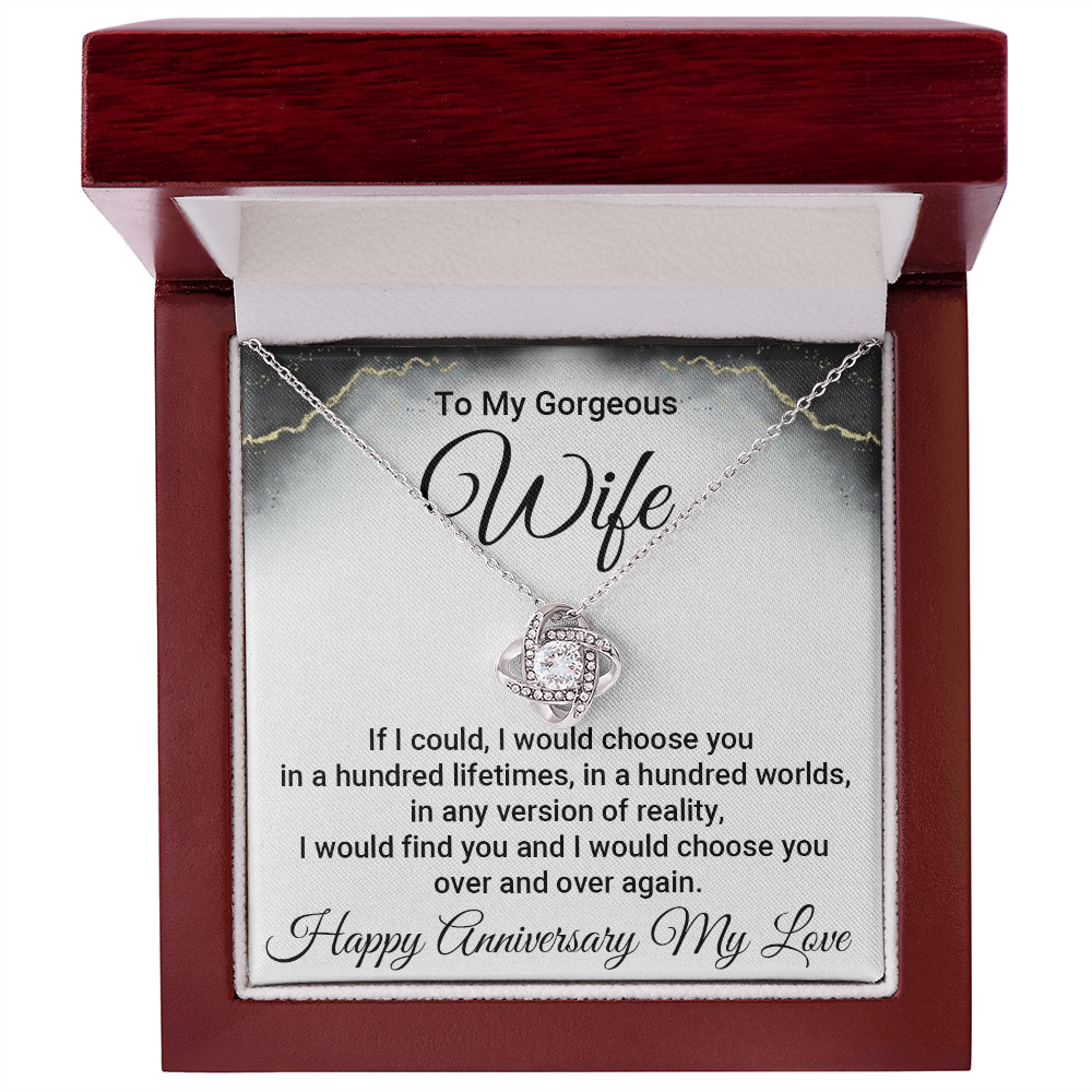 Wife Anniversary Gift From Husband- Love Knot Necklace