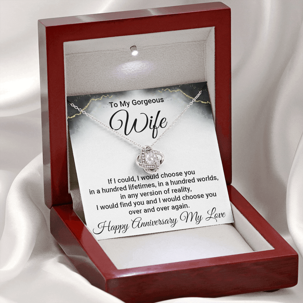 Wife Anniversary Gift From Husband- Love Knot Necklace