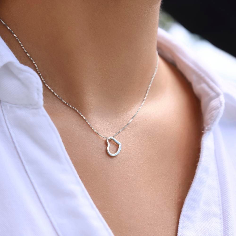 To My Beautiful Wife Silver Delicate Heart Necklace