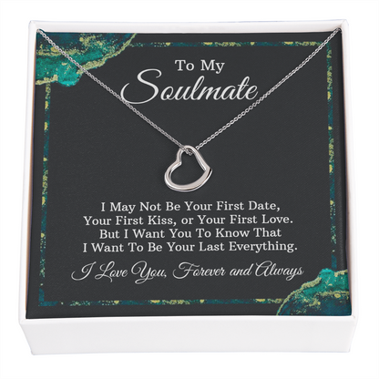 To My Soulmate - Silver Delicate Heart Necklace