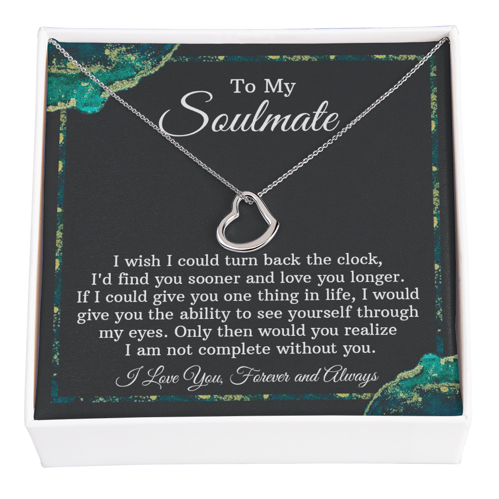 Soulmate Silver Necklace Gift - Turn Back The Clock