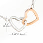 " TO MY DAUGHTER" INTERLOCKING HEART NECKLACE - BRAVER AND STRONGER (FROM MOM)