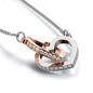 "TO MY DAUGHTER" INTERLOCKING HEART NECKLACE - TOGETHER FOREVER" (FROM MOM)