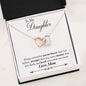 " TO MY DAUGHTER" INTERLOCKING HEART NECKLACE - BRAVER AND STRONGER (FROM MOM)