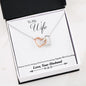 "TO MY WIFE" INTERLOCKING HEART NECKLACE - WITHOUT YOU I'M NOTHING