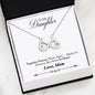 "TO MY DAUGHTER" HEART-SHAPED INFINITY NECKLACE - TOGETHER FOREVER" (FROM MOM)