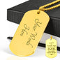 Thank you for being the dad you din'y have to be dog tag necklace with engraving option on the back color 18k yellow gold
