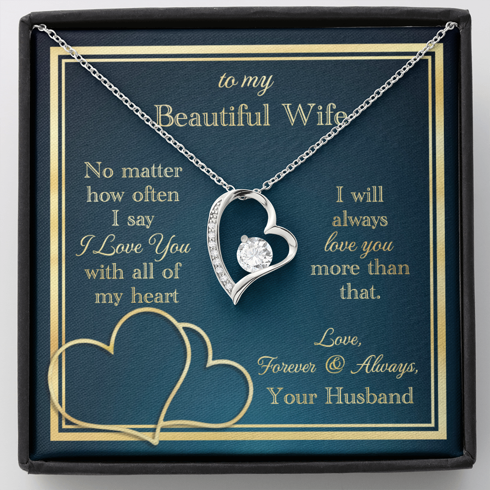 To My Wife Necklace Gift - Love You With All My Heart