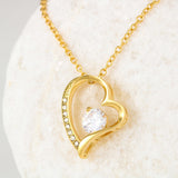 MOM WITH LOVE FOREVER HEART NECKLACE